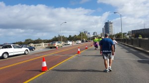 Crossing the Causeway bridge